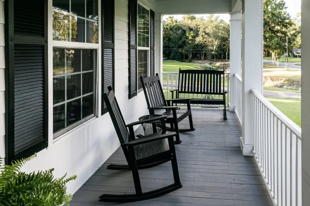 Black Chairs White Porch Pinellas County Florida