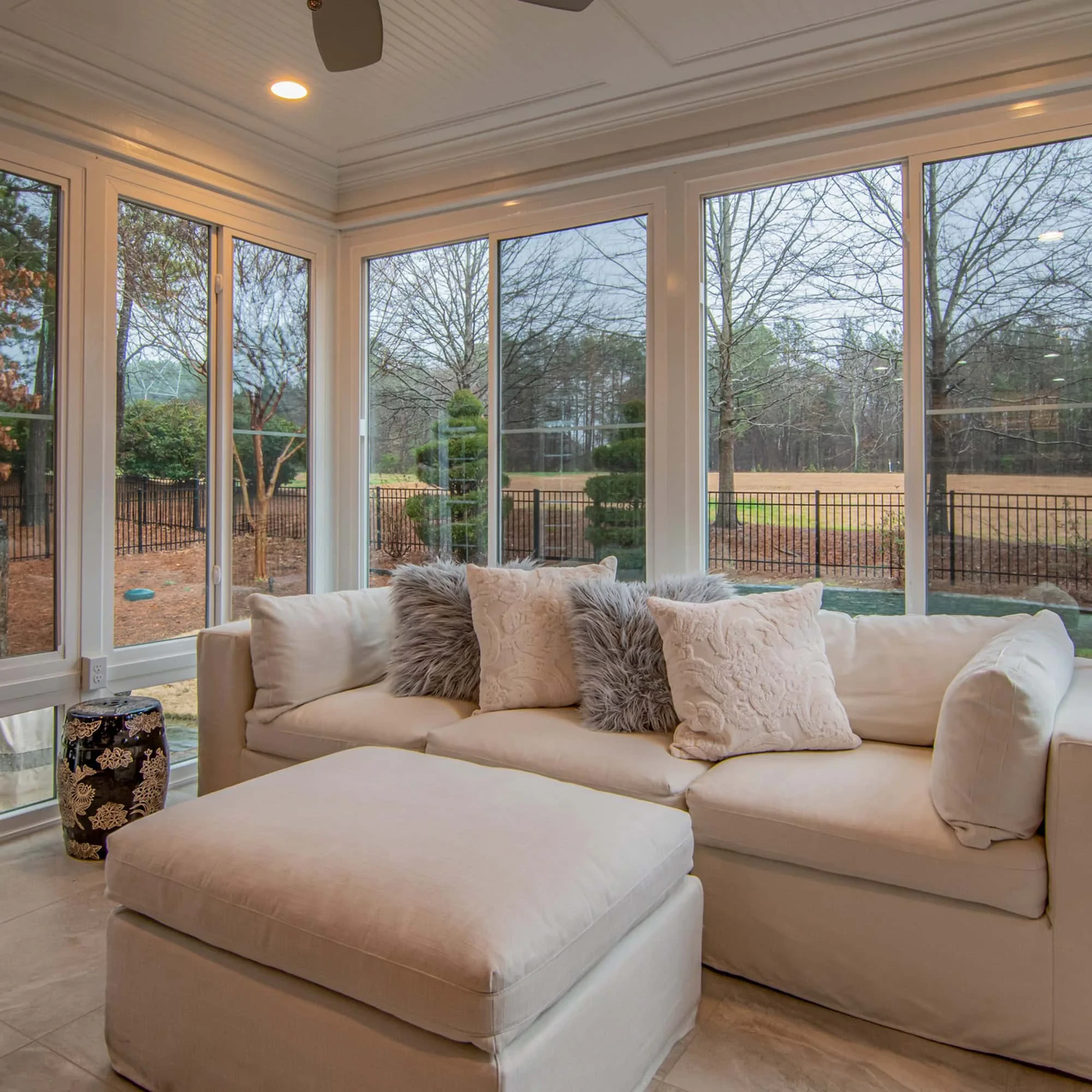 Bright Sunroom White Sectional Pinellas County Florida