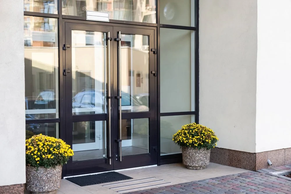Glass Door Yellow Flowers Pinellas County Florida