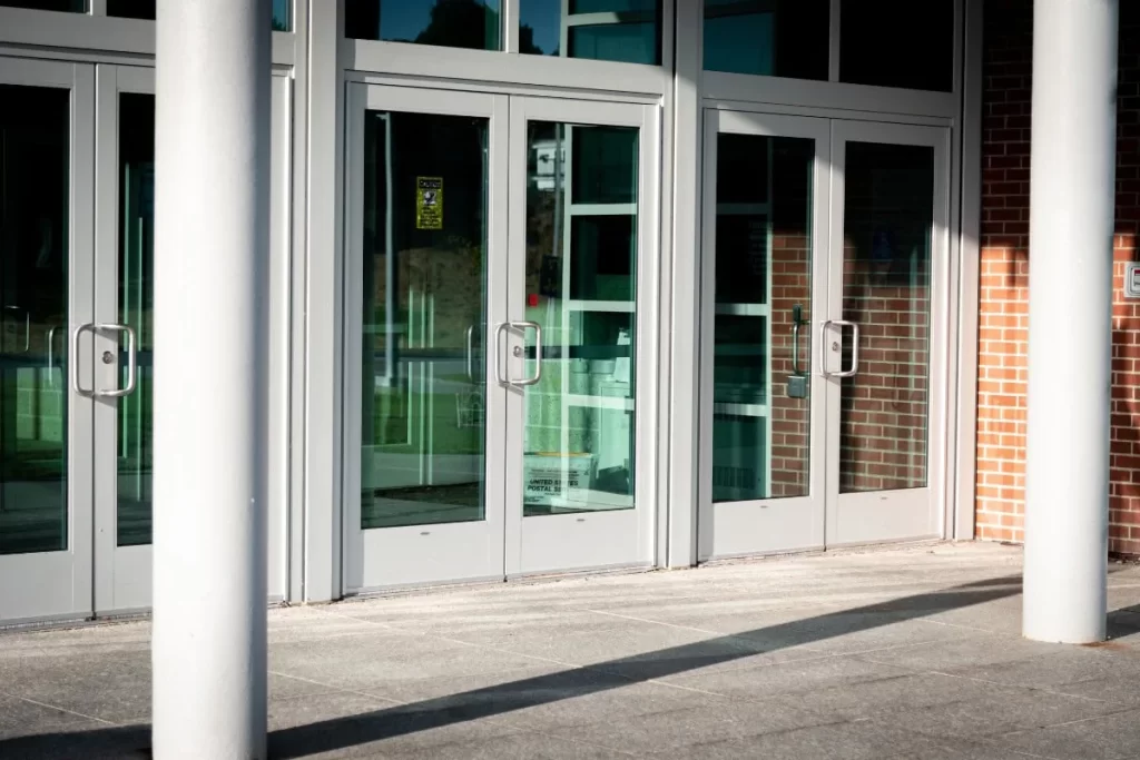 Glass Doors Entrance Sunlit Columns Pinellas County Florida