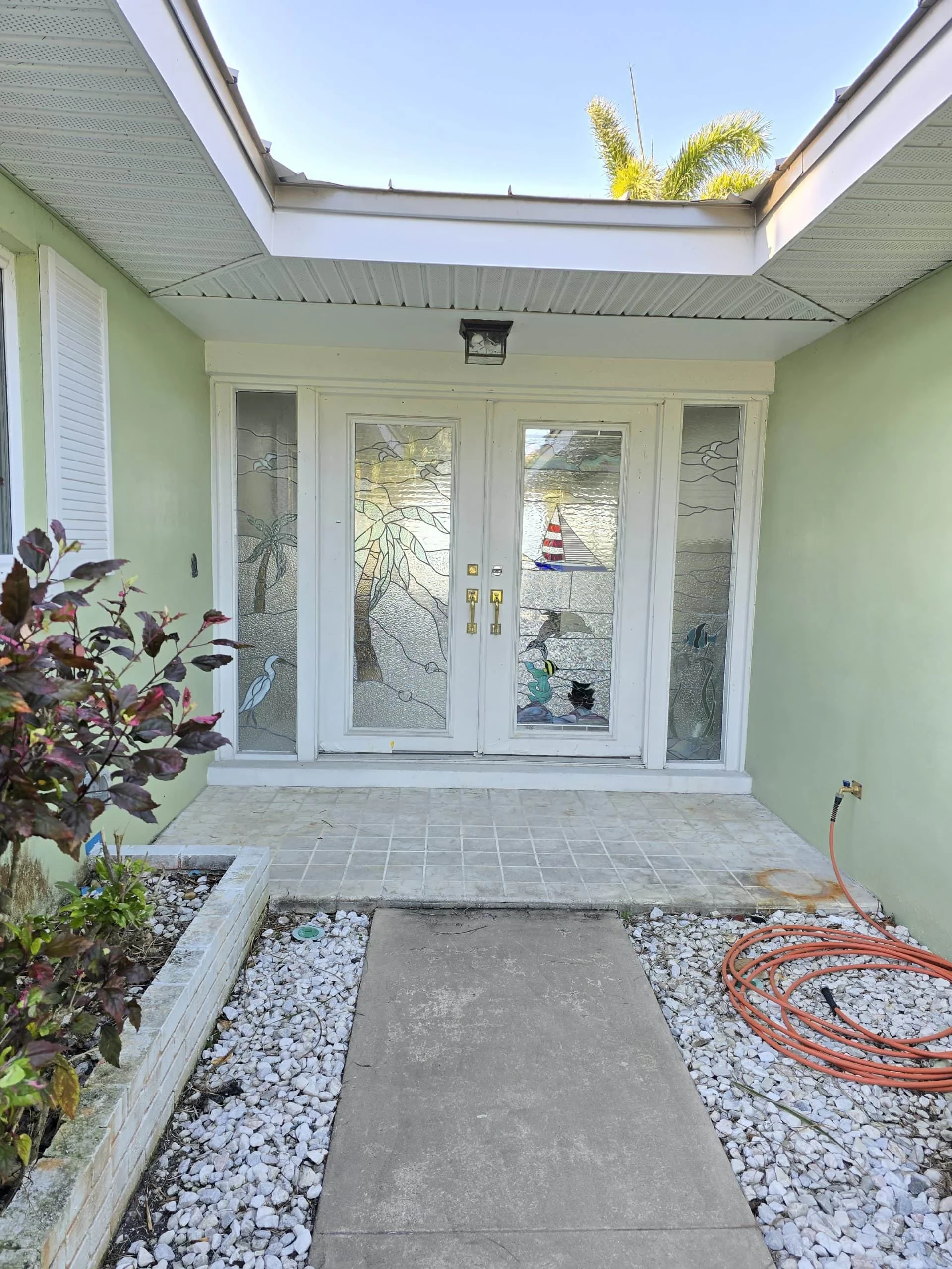 Glass Doors Garden Entryway Pinellas County Florida