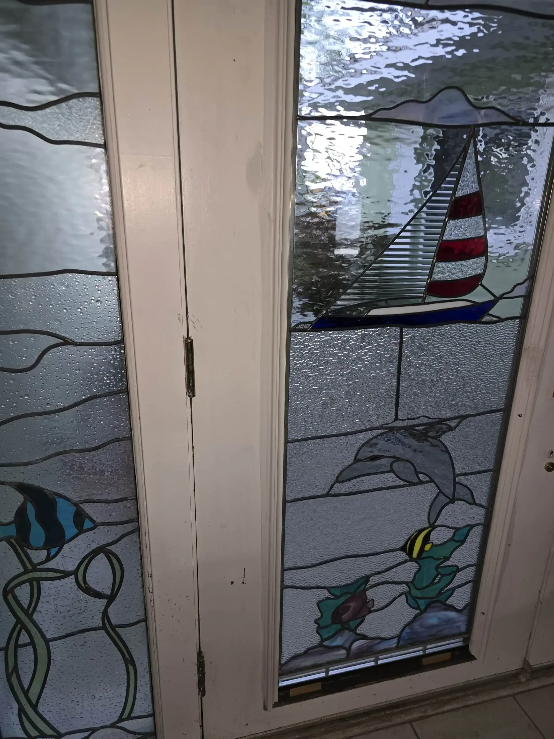 Ocean Themed Stained Glass Door Pinellas County Florida