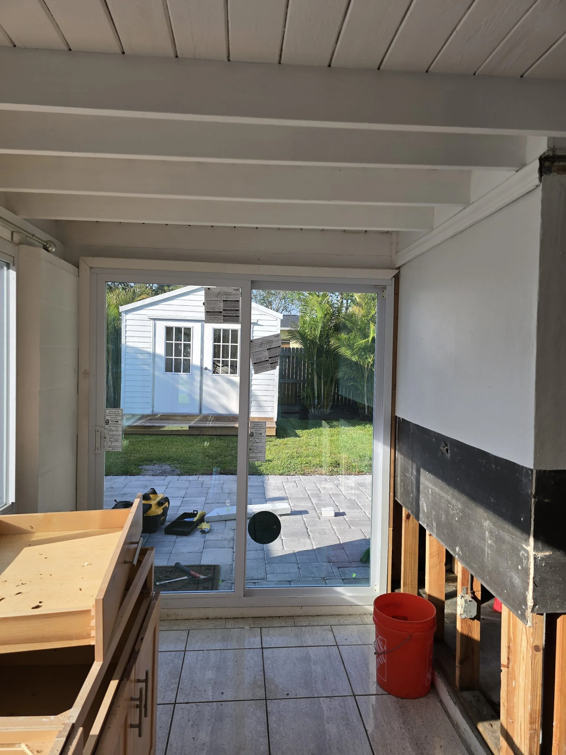 Sunlit Room Exposed Drywall Pinellas County Florida